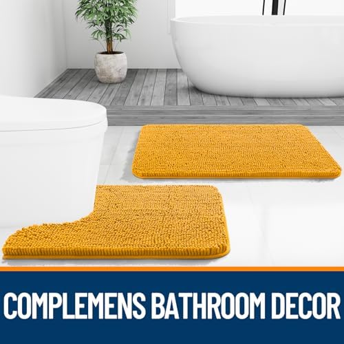 OLANLY Bathroom Rugs 36x24, Extra Soft Absorbent Chenille Bath Rugs
