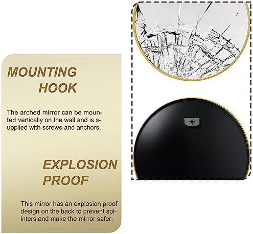 Delma 30 Inch Gold Round Circle Mirror for Bathroom Wall, Metal Frame