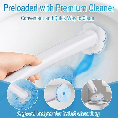 80 PCS Disposable Toilet Brush Cleaner Refills,Toilet Bowl Brush Handle Refills Cleaning System Replacement Heads Cleaner Pads for Bathtub Wash Basin (Only Refills,Only Fits Ucaimao) - White