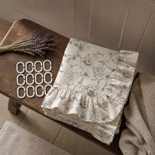 Farmhouse Floral Ruffle Shower Curtain for Bathroom
