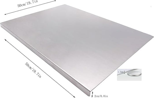 BILLAMB Stainless Steel Cutting Boards for The Kitchen, Suitable for Meat, Fruits, Vegetables, Bread, and Baking Large-sized Cutting Boards (50 x 50cm/19.7 x 19.7 in)
