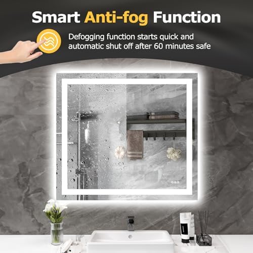Hivone 40"X36" LED Bathroom Mirror with Lights, UL Listed