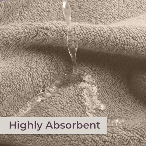 Lavish Home Bathroom Towels Set, Bathroom Essentials, Taupe, Set of 8