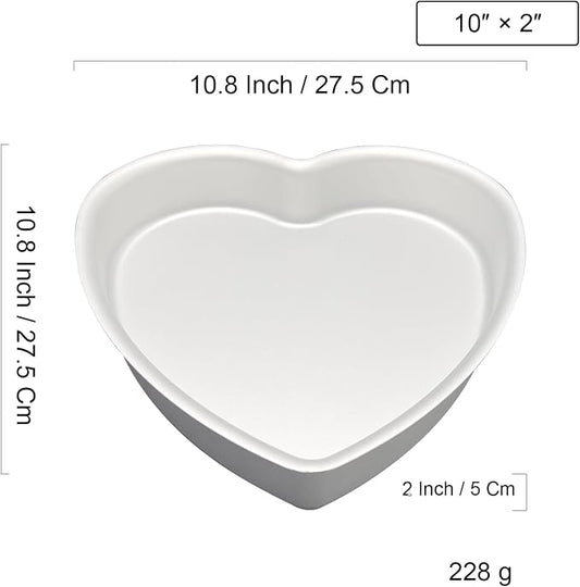 10 Inch Heart Shaped Cake Pan, Aluminum Heart Cake Mold, Heat-Resistant Baking Cake Pan for Wedding, Party, Family Occasions, Chocolate, Bread. (10 ร 2 Inch)