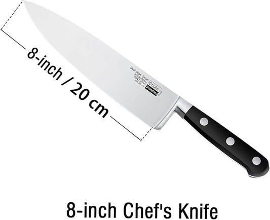 Cooks Standard Classic Cutlery 8 Inch/20cm Chef's Knife, High-Carbon Stainless Steel Serrated Blades, Ergonomic Handle, Sharp Triple Rivet