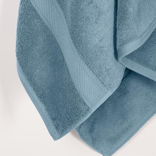 Superior Egyptian Cotton Plush & Absorbent, Bath Towel Set of 2, Denim Blue