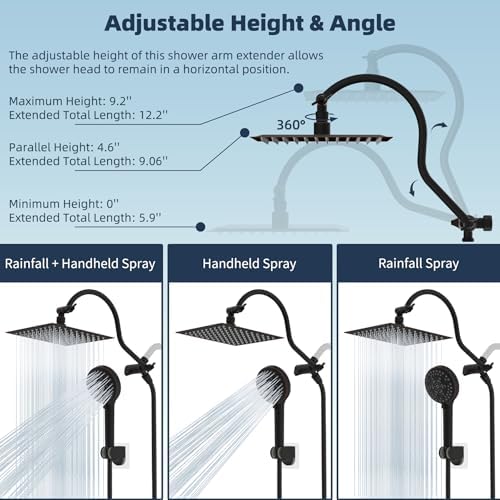 Hibbent All Metal cUPC Certified High Pressure Rainfall 8'' Shower Head