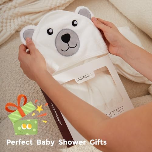 Momcozy Baby Towel, 5pcs Baby Bath Towel Set,Soft&Breathable