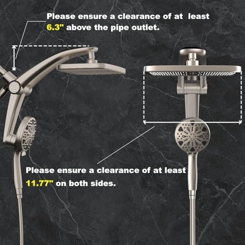12-Inch High Pressure Rain Shower Head with Handheld Spray Combo, Magnetic