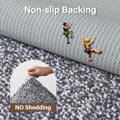 Bathroom Rugs 24x17 Non Slip Washable, Soft Absorbent Bath Mat Grey