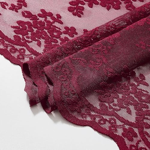 TUDECO Stall Burgundy Shower Curtain Bathroom, 36W x 72L Inch
