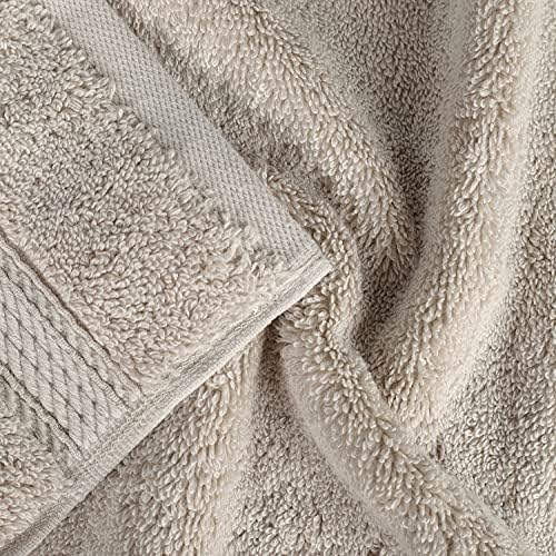 SUPERIOR Egyptian Cotton Ultra Plush & Absorbent, 8 Piece Set, Stone