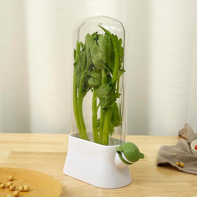 Fresh Herb Keeper for Refrigerator - Space-Saving Cilantro Container for Fridge - Clear Herb Saver for Cilantro, Mint & Asparagus - Herb Savor Bottle - Fresh Herb Storage