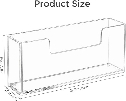 HBlife Acrylic Guest Towel, Paper Napkin Holder for Bathroom - Clear Waterproof Vertical Stand, Disposable Paper Hand Towel Dispenser, Modern Table Tray for Kitchen, Home, Hotel, Office(2 Pack)
