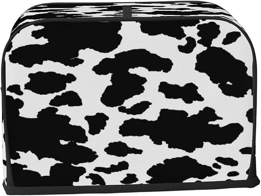 Animal Cow Skin Toaster Cover 4 Slice Wide Slot Washable Kitchen Appliance Covers Fingerprint Bread Machine Dust Cover Small Toaster Oven Accessories Covers Bread Maker Bag Women Gift
