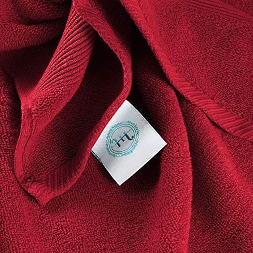 Hearth & Harbor Bath Towels for Bathroom - 100% Ring Spun Cotton Luxury Bathroom Towels - Ultra Soft & Highly Absorbent, Bath Towels Set of 10 - Burgundy Red