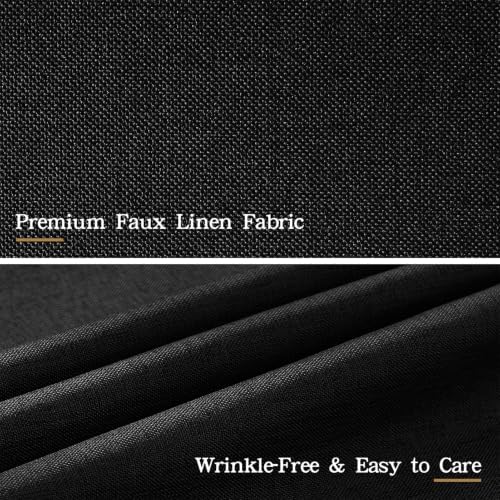 Furlinic No Hook Shower Curtain Black Scalloped Waterproof Neutral 48x75