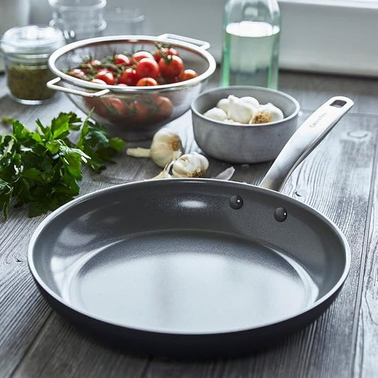 GreenPan Chatham Hard Anodized Healthy Ceramic Nonstick, 10" Frying Pan Skillet, PFAS-Free, Dishwasher Safe, Oven Safe, Gray