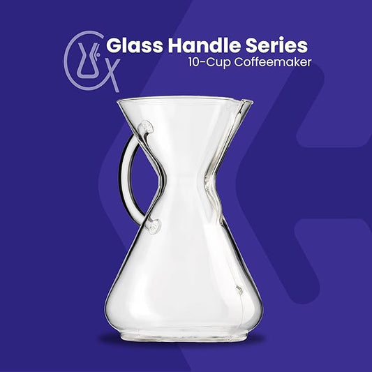 Chemex Pour-Over Glass Coffeemaker - Glass Handle Series - 10-Cup - Exclusive Packaging