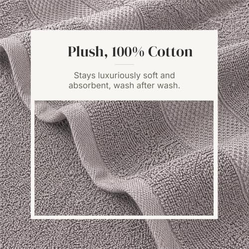 Modern Threads 6 Piece Bath Towel Set – Bathroom Towel Set with 2 Bath Towels, 2 Hand Towels & 2 Washcloths – 100% Cotton, Soft & Absorbent – Waffle (Classic Taupe)