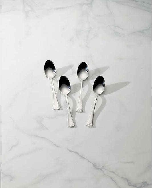 Lenox Portola Flatware Collection, 18/10 Stainless Steel Flatware & Silverware, Dinner Spoon Set, 4-Piece