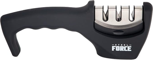Steel Force KS03 4-in-1 Knife Sharpener with Cut-Resistant Glove Black