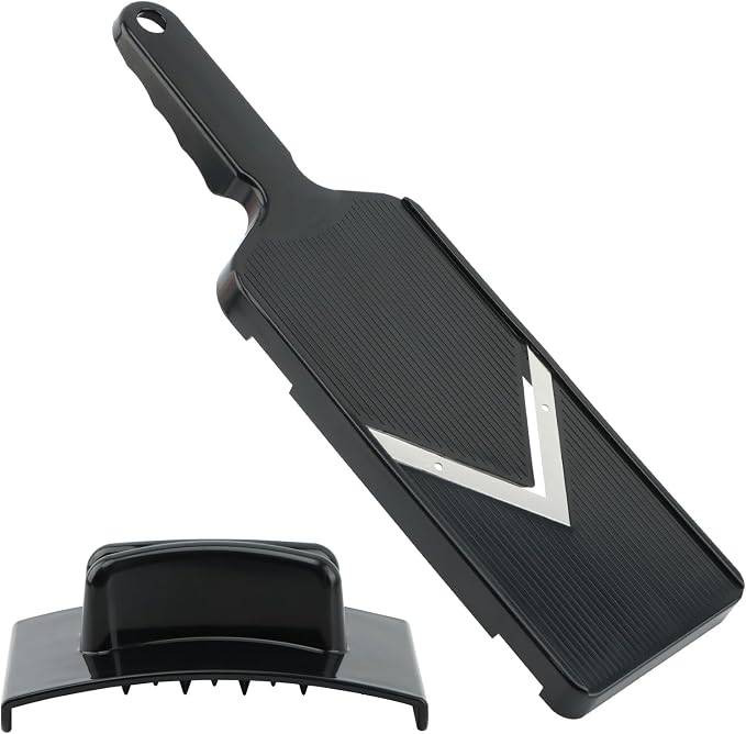 Mandoline Slicer for Kitchen, Multifunctional V-Blade Vegetable Mandoline Slicer with Hand Holder Handheld Potato Cucumber Cabbage Shredder Food Slicer- for Potatoes, Onion