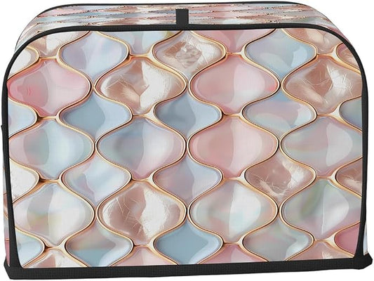 Pink Pearl Toaster Cover 4 Slice Wide Slot Washable Kitchen Appliance Covers Fingerprint Bread Machine Dust Cover Small Toaster Oven Accessories Covers Bread Maker Bag Women Gift
