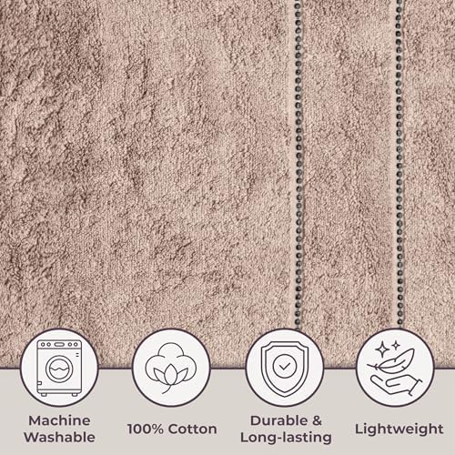 Lavish Home Bathroom Towels Set, Bathroom Accessories, Taupe, Set of 6