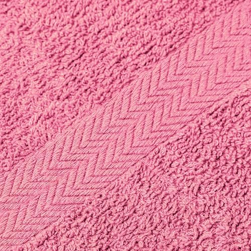 Towel and Linen Mart 100% Cotton 6 Pack Bath Towel Set, Quick Dry, Super Absorbent, Light Weight, Soft, (27 x 54 Pack of 6) (27 x 54 6 Pack, Plum, Pink, Beige, Grey, White, Peach)