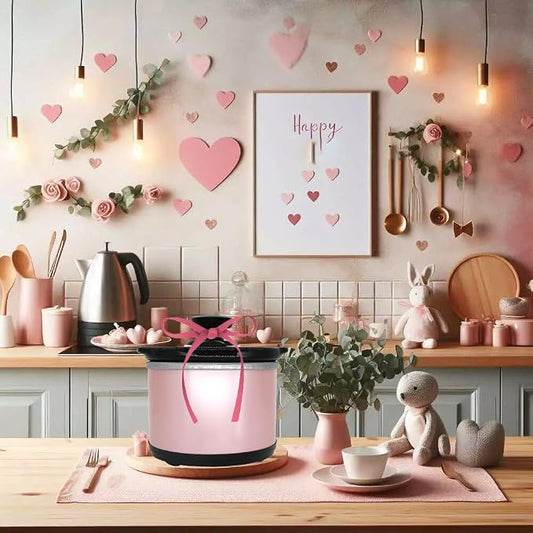 Mini Slow Cooker, 0.65 Qt Capacity small slow cooker, Ceramic Pot, Nutrient Loss Reduction, For Sauces, Stews & Dips, Round (pink)