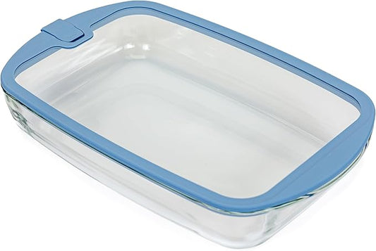 Sio 9x13 Glass Baking Dish with GLASS LID Lids Large Airtight Casserole Dish for Oven Pan Dishes Food Storage Containers Lids Glass Silicone Sets Bakeware Bread Pan Tray Sheet Ceramic Tins Non Toxic