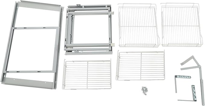 Pull-Out Cabinet Organizer, 2-Tier Left or Right Corner Kitchen Cabinet Organizer, Slide Out Drawer, Stainless Steel, Grey Silver, 4 Baskets, for Pantry, Kitchen, Apartment, Home Storage