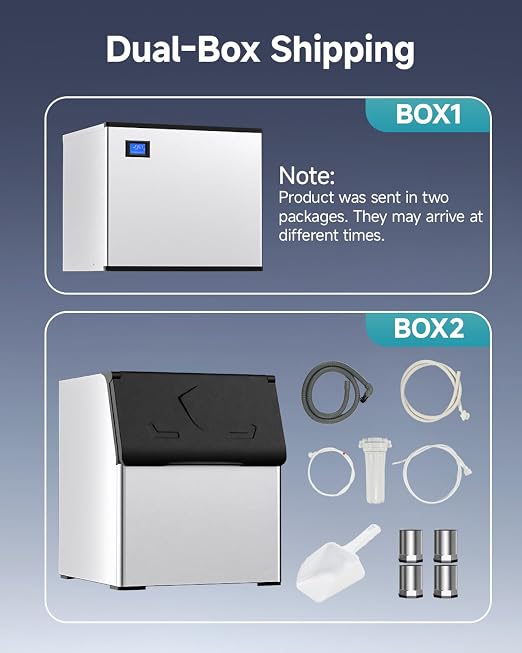 EUHOMY Commercial Ice Maker Machine,1000lbs/24H,Industrial Ice Machine with 300lbs Storage Bin,Ice Ready in 10-15 Mins,SECOP Compressor&ETL,Stainless Steel Ice Maker for Bar/Cafe/Restaurant/Business