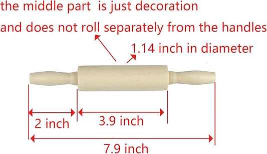 12 Pack Wood Small Rolling Pin for Kids, 7.9 Inch Kids Rolling Pin for Home Kitchen (7.9 Inch)