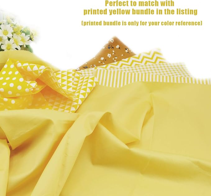 Pre-Cut Quilting Cotton Twill Light Yellow Candy Color Fabric Craft Cloth,DIY for Sewing Crafting 61" by 1 Yard Rose Flavor