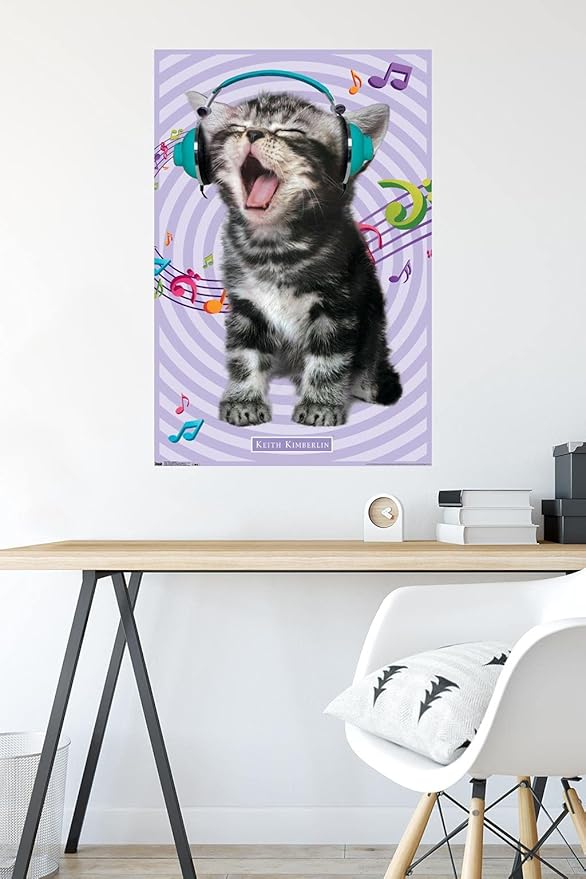 Trends International Keith Kimberlin - Kitten - Singing Wall Poster, 22.375" x 34", Premium Unframed Version