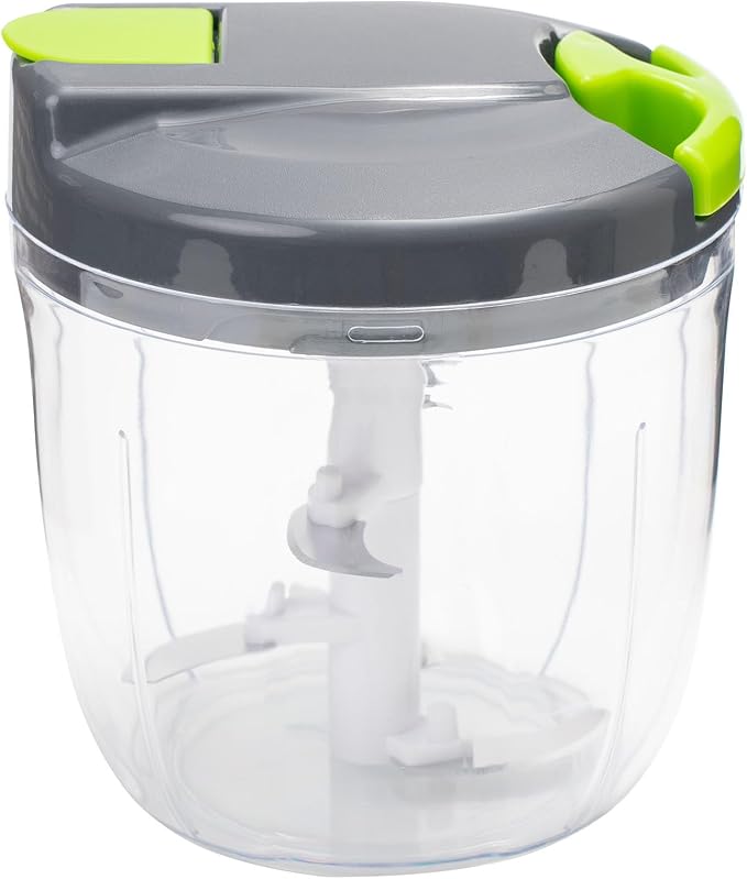 Manual Food Processors & Chopper with Cover and Handle, Manual Onion Chopper Slicer Cutter, Vegetable Chopper, Suitable for Garlic Carrots Onions Peppers Fruits Mincing.(900ML)