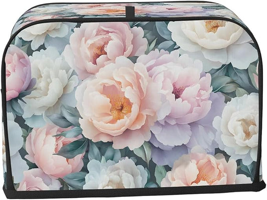 Watercolor Flower Floral Toaster Cover 4 Slice Wide Slot Washable Kitchen Appliance Covers Fingerprint Bread Machine Dust Cover Small Toaster Oven Accessories Covers Bread Maker Bag Women Gift