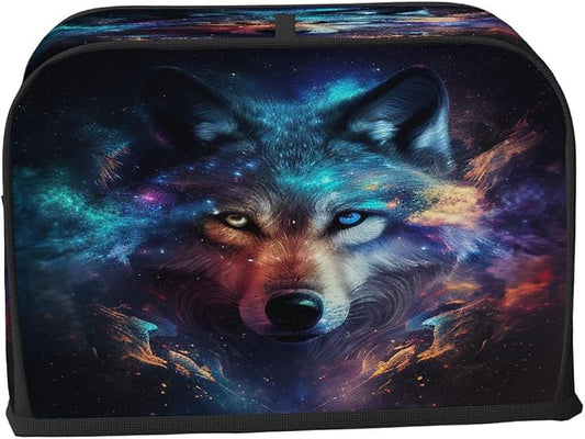 Toaster Cover 2 Slice Wide Slot Galaxy WolfBread Toaster Oven Dustproof Cover Small Appliance Kitchen Covers Dust and Fingerprint Protection for Women Gift 2 Slice