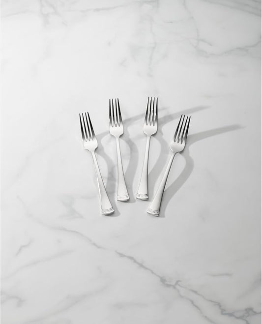 Lenox Portola Flatware Collection, 18/10 Stainless Steel Flatware & Silverware, Dinner Fork Set, 4-Piece
