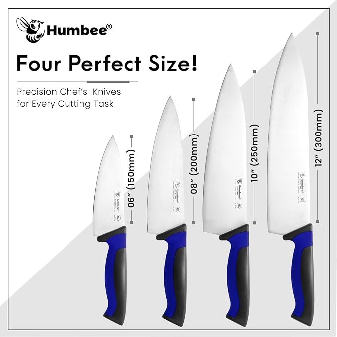 10-Inch Chef Knife, NSF Certified Razor-Sharp High Carbon Stainless Steel Blade – Ergonomic Color Coded Handle, Non-Slip Grip Kitchen Knife, DT-10 Series, Blue