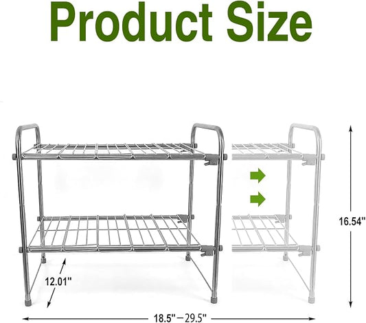 Under Sink Organizers and Storage,2 Tier Expandable Under Cabinet Organizer Shelf for Under Kitchen Bathroom Sink Organizers and Storage