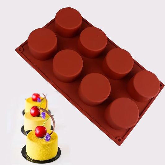 2pcs Reusable Silicone Muffin Molds Mini Mousse Cake Baking Cups, Non-stick Cupcake Pans for Tart Bread