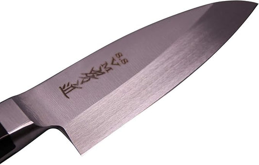 TOSHU 105 mm (4.13 inch) Pointed Carving Knife, Manually Sharpened Japanese Kitchen Knife Produced Utilizing Japanese Sword-Making Techniques - Damascus Pattern