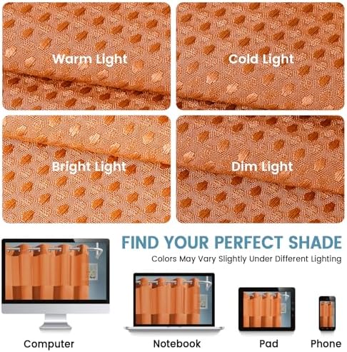 Heavyweight Waffle No Hook Shower Curtain with Liner, Burnt Orange, 71x74
