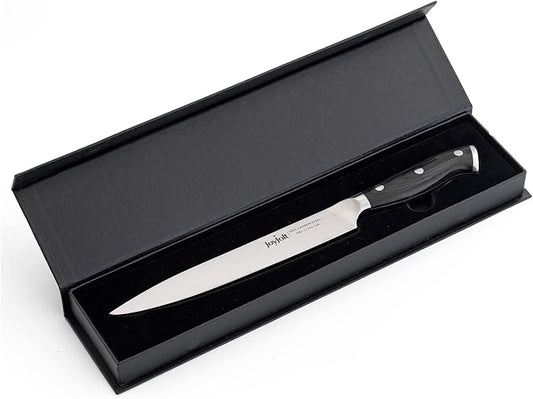 JoyJolt 8” Carving Knife. High Carbon x50 German Steel Kitchen Knife. Magnetic Gift Boxed Brisket Knife