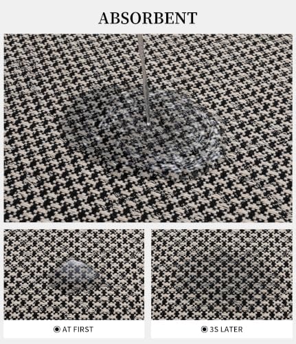 YIHOUSE Black Bathroom Rugs Sets 2 Pieces,Thin Bath Mat Quick Dry