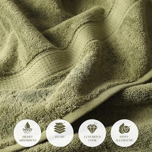 Superior Egyptian Cotton Ultra Plush & Absorbent, 6 Piece Set, Forest Green