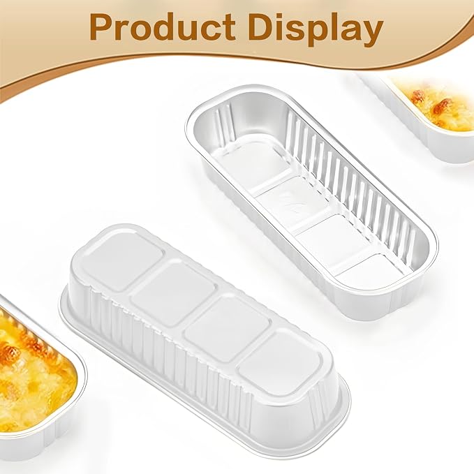Mini Cake Pans with Lids and Spoons 200 Pack, Mini Loaf Pans with lids 6.8oz, Small Disposable Aluminum Foil Loaf Pans, Rectangular Baking Container for Party, Picnics and Birthday (White)